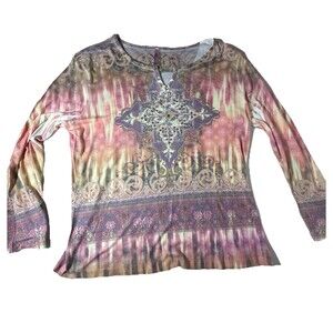 Kiara Women’s Boho Style Long Sleeve Blouse Size XXL